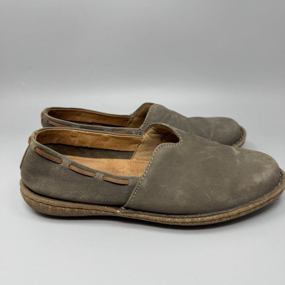 Born Women's Naya Comfort Slip-on Flats Leather Brushed Suede Size 8.5 Brown